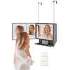 Dripex 3 Way Mirror with Storage Shelf, Trifold Self Haircut