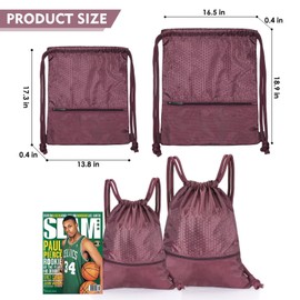 GAENMESH Drawstring Backpack Bag for Sports Lightweight Foldable Gym Bag with Sturdy Draw Cord Shoulder Strap Hiking Travel Camping