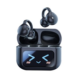 Open Ear Bluetooth Headphones Wireless with Ear Clip Screen Wireless Air Bone Conduction Headphones Bone Sound Headphones Sport with Headband Air Line Earphones Earbuds for Jogging Running Cycling