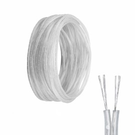 15 m 28AWG PVC Cable Transparent 2 Core Lights Cable Transparent Electric Cable 2 Core Electric Wire Outer Diameter 1.6 x 3.2 mm for Small Electrical Devices