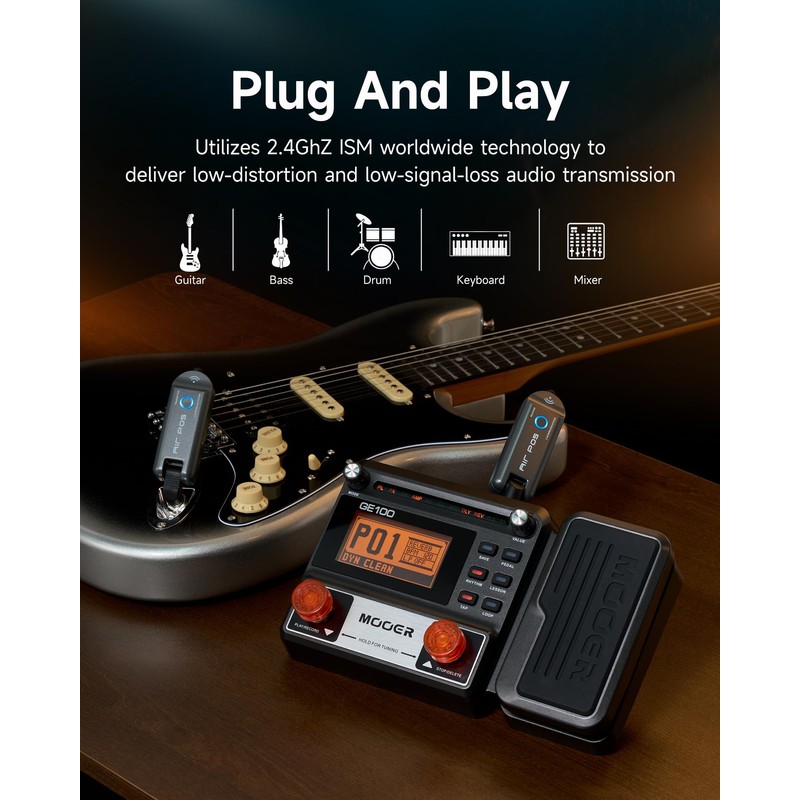 MOOER Air P05 Wireless System Instruments Tansmitter and Reciever for