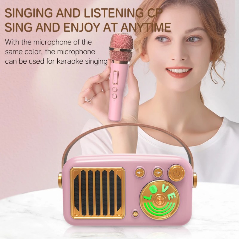 2025 New T4 Karaoke Machine with RGB Lights, Wireless Portable
