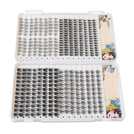 Pestañas de Racimo, 400 Piezas de Pestañas Postizas para Extensiones de Pestañas Individuales, Paquete Mixto de Gran Capacidad Bandeja de Pestañas Postizas de un Racimo con