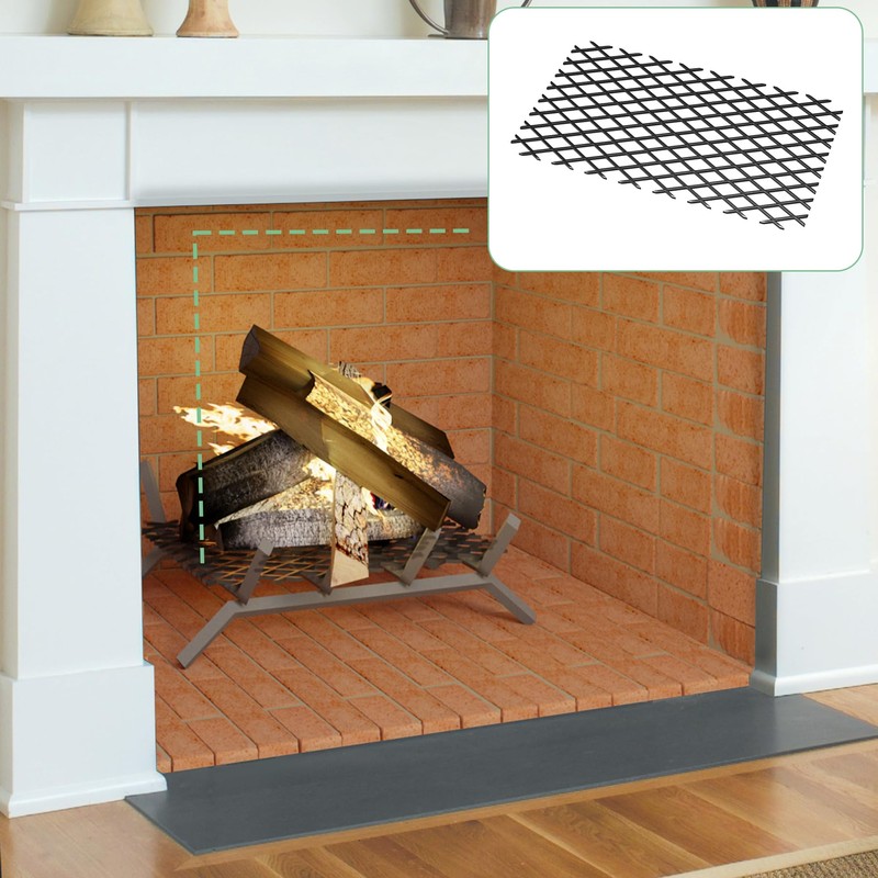 Memrita Fireplace Grate Ember Retainer 12" x 7.5",Solid Steel Ember