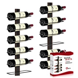 AGJIDSO Wine Rack Wall Mounted, 12 Bottles Vertical Wine Bottle Rack Wall Mounted,Solid Wood Wine Racks for Wall,Wall Hanging Wine Racks for Wine Bottles, Corner Wine Rack Wall Mounted for Kitchen,Bar