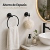 Juego 4 Piezas Accesorios de Baño Sin Taladrar, SUS304, Negro