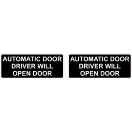 StickerTalk Automatic Door Driver Will Open Door Vinyl Stickers, 1 Sheet of 2 Stickers, 5 inches by 2 inches Each