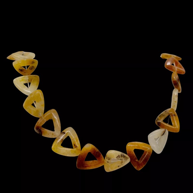 Unbranded Picture Frame Autumn Jade 15mm Triangle Beads | Yellow