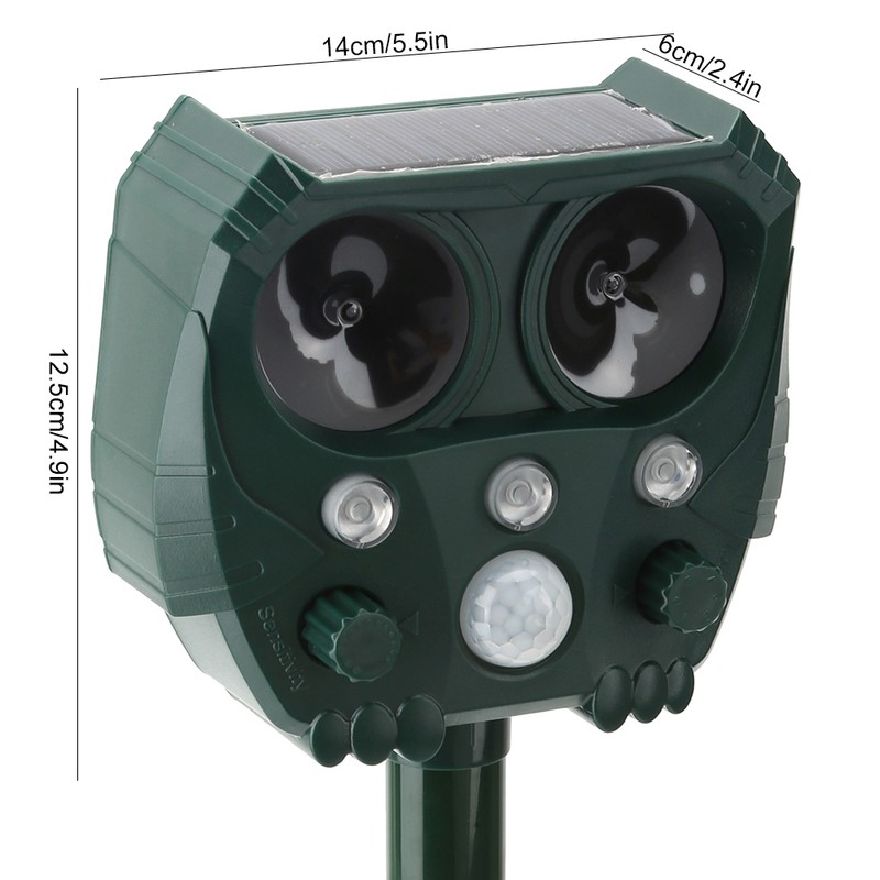 Outdoor USB Rechargeable Solar Power Ultrasonic Animal Repellent Dog Cat