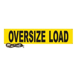 Ancra 49894-12 Banner Wide Load/Oversize Load, 2-Sided, 14-Inch by 72-Inch Vinyl with 44-Inch Ropes & Grommets, Yellow
