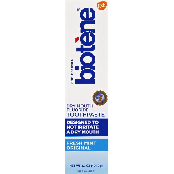 Biotene Fluoride Toothpaste, Fresh Mint 4.3 Ounces (Pack of 1)