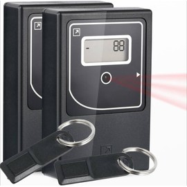 Smart Counter Retail People Counter - Infrared & Wireless, Battery Operated, with 2 Reset Protection Keys, Easy to Install, Black