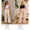 KICZOY Women Summer Pants Flowy Pants Drawstring Waist Wide Leg