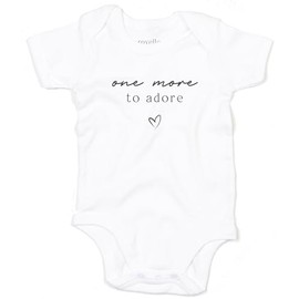 ROYELLE STEVENS Pregnancy Baby Announcement Coming Soon Newborn One More To Adore Baby Bodysuit Vest Unisex Baby Bodysuits Cotton Short Sleeved Boys Girls