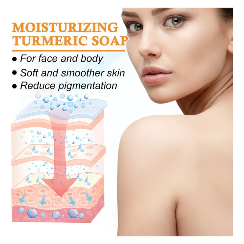 Fweaad Barra De Jabón O Turmeric Para Rostro Y Cuerpo,