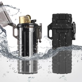 SOMGEM EDC Waterproof Lighter Case, 2 Pack Cover Holder for BIC Regular Lighters Sleeve Type J6, Outdoor Survival Multipurpose Seal Lighter Pouch