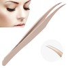 Eyelash Curler, Stainless Steel Half Curve Tweezers, Fine Point Eyelash