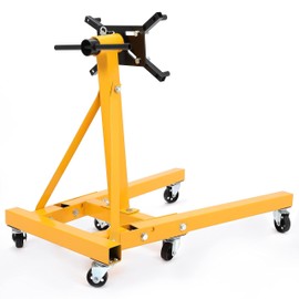 KUAFU 2000LBS Capacity Universal 360 Degree Rotating Engine Stand Adjustable Mounting Head Folding Frame for Auto Truck Motor Hoist Repair Jack Heavy Duty-Yellow You Will Receive Multiple Packages