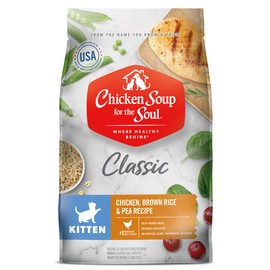 Chicken Soup for The Soul All Natural Premium Dry Kitten Food, Real Meat First Ingredient, No by-Products, Supports Brain & Vision Development, Chicken, Brown Rice & Pea, 4.5lb