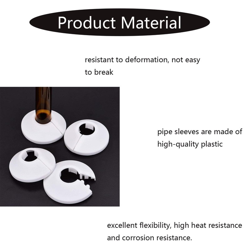 10 Pcs Radiator Pipe Cover, White Plastic Pipe Covers Sleeve,