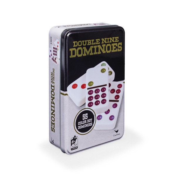 Cardinal Double 9 Color Dot Dominoes in Collectors Tin (Styles Will Vary)