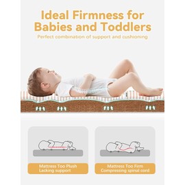 Nurafo Pack 'n Play Mattress 38" x 26", Twin, Soft, Polyurethane Foam, Hat Bear