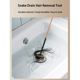Monattrod 50 Inch Drain Snake Hair Drain Clog Removal Tool, Anti-Break Steel Snake Drain Hair Removal Tool, Shower Snake for Bathroom Sink, Tub, Shower, Pipe Drain (5 Pack)