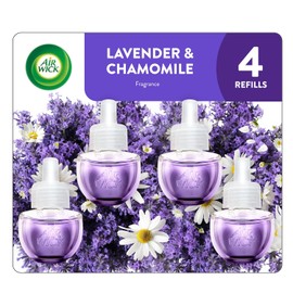 Air Wick Plug-In Scented Oil Refills, 4 Count, Lavender and Chamomile, Essential Oils