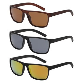 OWL Men's Sporty Polarized Sunglasses – Sun Protection, Lightweight & Stylish Polycarbonate Lense - Ideal for Outdoor Driving, Traveling, Hiking & Sports Activities - Brown, Black, Orange Mirror