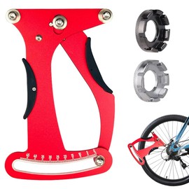 Riisoyu Spoke Tension Meter, Aluminium Alloy Bicycle Spoke Tensioner Adjustment Tool with 2 Spoke Keys Bicycle Spokes Tension Meter for Bicycle Tyres Spoke Manufacturing or Correction