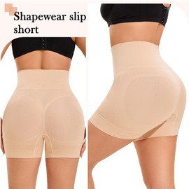 ciksob Shapewear Slip Short For Women Tummy Control Body Shaper Thigh Slimmer Butt Lifter Under Dress Bodysuit Beige
