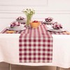 Solino Home Checkered Linen Table Runner 90 inches Long -