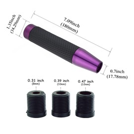 Abfer 180mm PU Shift Knob Alloy Car Knob Shift Auto Manual Vehicle Universal Car Accessory Interior, Purple