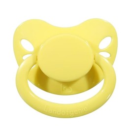 Landofgenie Chupetes Tamaño Adulto Grande con Escudo Forma de Mariposa Chupete Lindo Amarillo