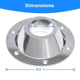 JYINCPED 2-Pack RV Table Base Mount,Camper Aluminum RV Pedestal Table Leg Base Flange,Floor Mounting Bracket Flush Plate with 6 Installing Holes,Include Screws for Camper Trailer Motorhome,Sliver