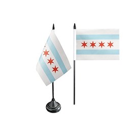 Table/Desk Flag USA City of Chicago Flag FRITZE® + Free Sticker