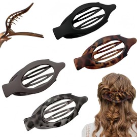 French Hair Clip, 4 Stück Rutschfest Haarklammern für Damen Haarspangen Flach Groß Haarklammern Französisch Französisch-Matt Elegant für Alltag, Sport, Autofahren