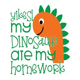 My Dinosaurs ate My Homework Wall Decorating Ideas Dinosaurs are My Best Friends Cute Dino Lover Art Joyful Cartoon Cartoon Animals Multi-Color Child's Bedroom Holiday Gift - Size: 32(W) x 40 (H)