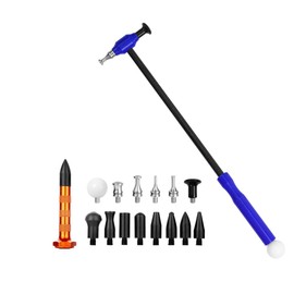 LadyRosian 16PCS Titanium Alloy Tapper Hammer Car Dent Repair Tool Carbon Fiber Handle with Knock Down Head Tap Kit for Car Hail Damage Dent Repair