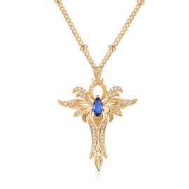 Fettero 14K Gold Plated Dainty Necklaces for Women | Bird, Wing, Cross, Anchor, Moon Pendant Charm Necklace Jewelry for Dainty Everyday Wear - Phoenix Wings