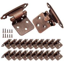 Kitchen Cabinet Hinges Bronze,(10 Pairs/20 Pcs) 1/2 Inch Variable Overlay Self Closing Face Mount Cabinet Door Hinges Hardware for Kitchen Cabinets,Oil Rubbed Bronze