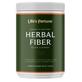 Lifes Fortune Renew & Restore Colon Cleanse Powder Herbal Fiber 16 oz