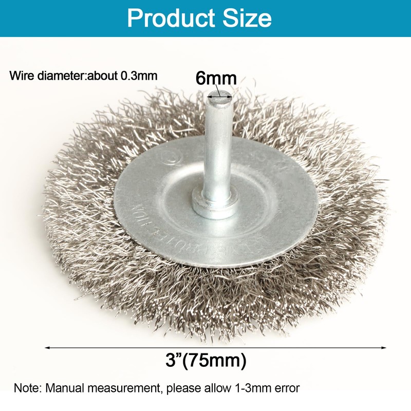 FPPO 4PCS 3 Inch Stainless Steel Wire Wheel Brushes Kit