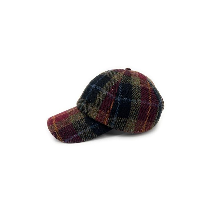 Harris Tweed Men's Baseball Cap Adjustable Hat (Rust Check)