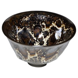 Kyo Ware KTA849-12 Kiyomizu Pottery Pottery Kiln Glass Pine Skin Tenmoku