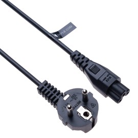 Keple Power Cable | 3-Pin AC Wall Power Cable C5 Clover Leaf Cable for LG TV | Notebook Power Cable with Schuko Plug Power Supply Cable Charger Power Cable EU Standard Plug 3 m