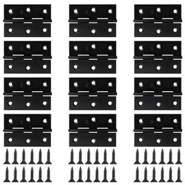 12 Pack Black Butt Hinges 3 Inch for Furniture Door Window Wooden Box Chest Cabinet Hinge