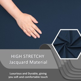 ULTICOR 4-Piece, 1 Seat Recliner Cover, Yarn Dyed Reclining Chair Covers for 1 Cushion Reclining Sofa, Single Seat Recliner Couch Cover, Soft, Machine Washable (Navy, Recliner Cover)