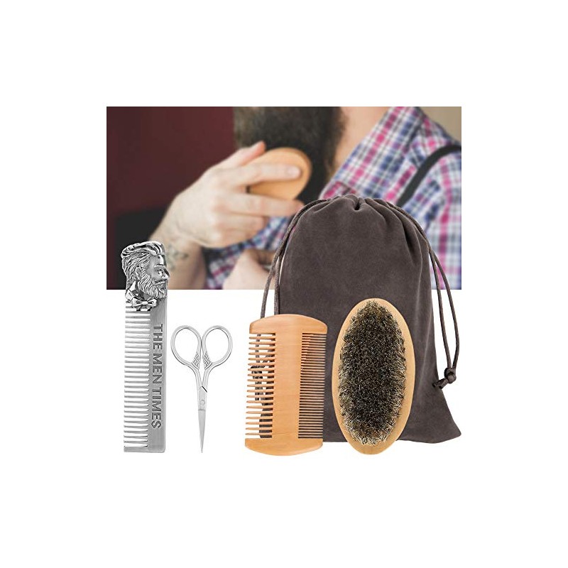 Kit de cuidado de barba, juego de cepillos de barba,