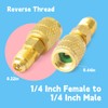 GLOXTED 2Pcs R32 R454B Brass Adapter 1/4 Inch Female to